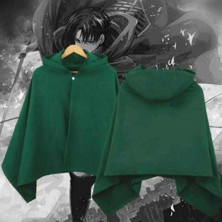NEW jubah cosplay anime Attack Eren Yeager Polos Hitam dan hijau [terbaik][terlaris]