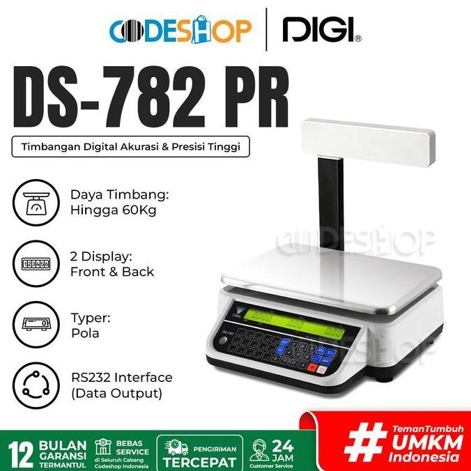 Timbangan Digital Scale DIGI DS-782 PR Pole Display Timbang Buah Sayur 30Kg DS782