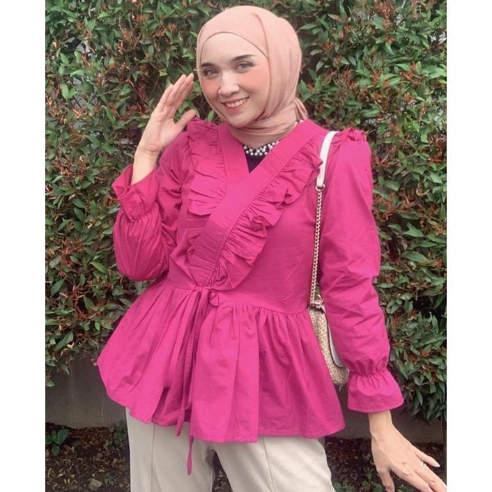 Rx Fashion - Zelda Blouse Katun Twistcone / Fashion Wanita Muslim - Pn Produk Baru