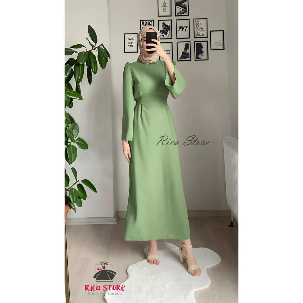 Dress Turkey Arum Bahan Crinkle Import Promo