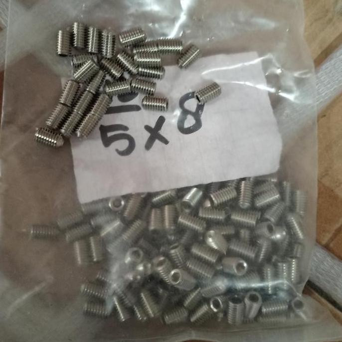 baut L tanam stenlis 316 M 5x8 pitch 0.. set screw 316 imbus
