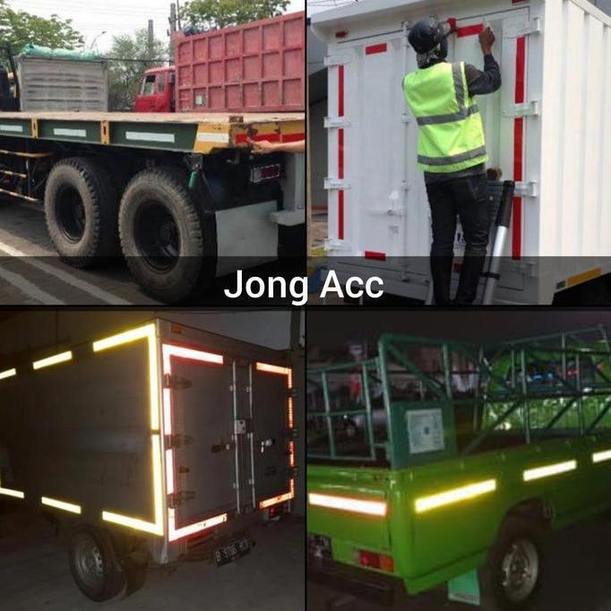 Ready Stiker Pemantul Cahaya Mobil Box Truk Pekap Tronton LOLOS UJI KIR