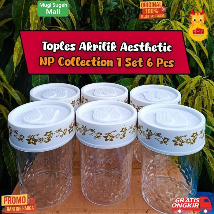 Sale 1 Set 6 Pcs  Toples Akrilik  Pirex 189 | Toples Aesthetic | Toples Lebaran Np Collection Ok