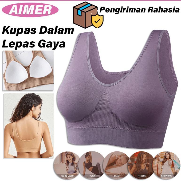 EXCLUSIVE AIMER SPORT BRA SEAMLESS BUSA JUMBO GYM TANPA KAWAT BRA OLAHRAGA WANITA 811