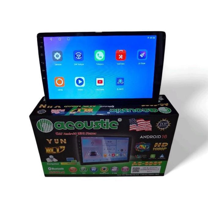Murah Head Unit Android 10 Inch Acoustic Ac-6907 Ram 4+64 Support Android Auto+Carplay