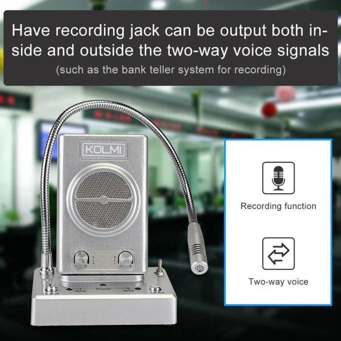 Promo Kolmi Dual Way Window Counter Intercom - Mic Loket 2 Arah Type Wi-200