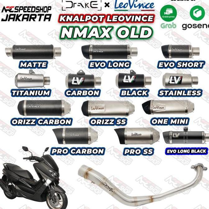 Promo Knalpot Header R9 Drake Yamaha Nmax 155 Old + Silencer Leovince Series