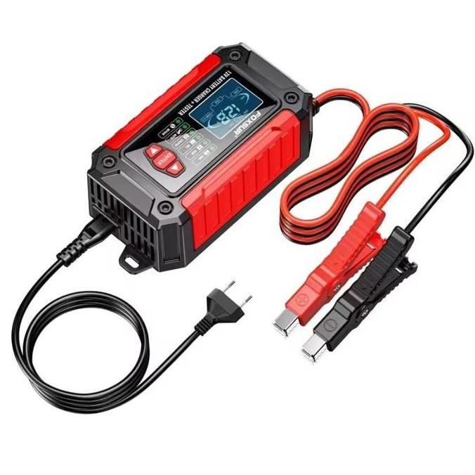 Sale 2In1 Smart Charger Foxsur Battery Tester Detector 12Volt Foxsur Ftc-1206 Charger Aki + Tester B
