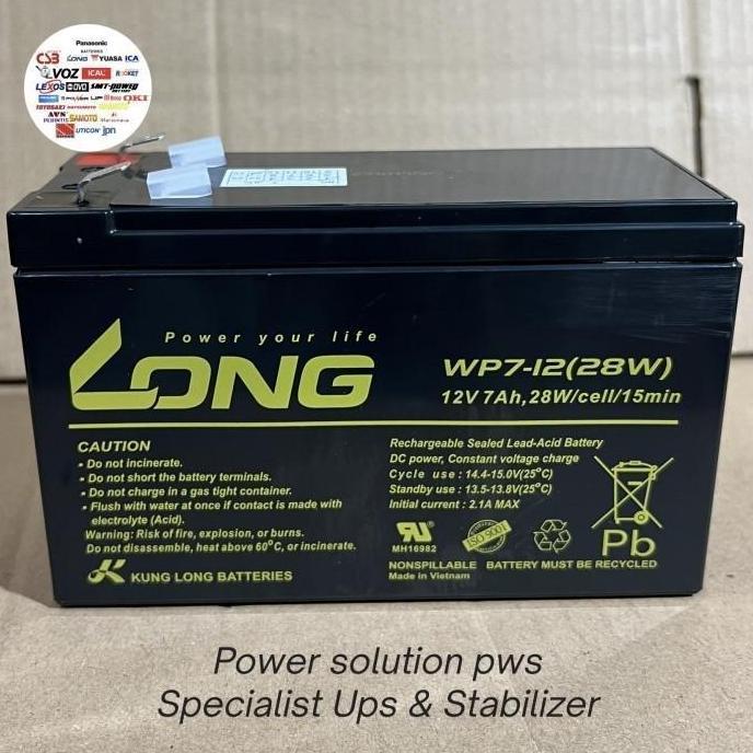 Battery UPS APC Baterai Long WP7-12(28W) 12v 7Ah, 28W/Cell/15Min Batre LONG WP 7-12 12volt 28W 7Ah