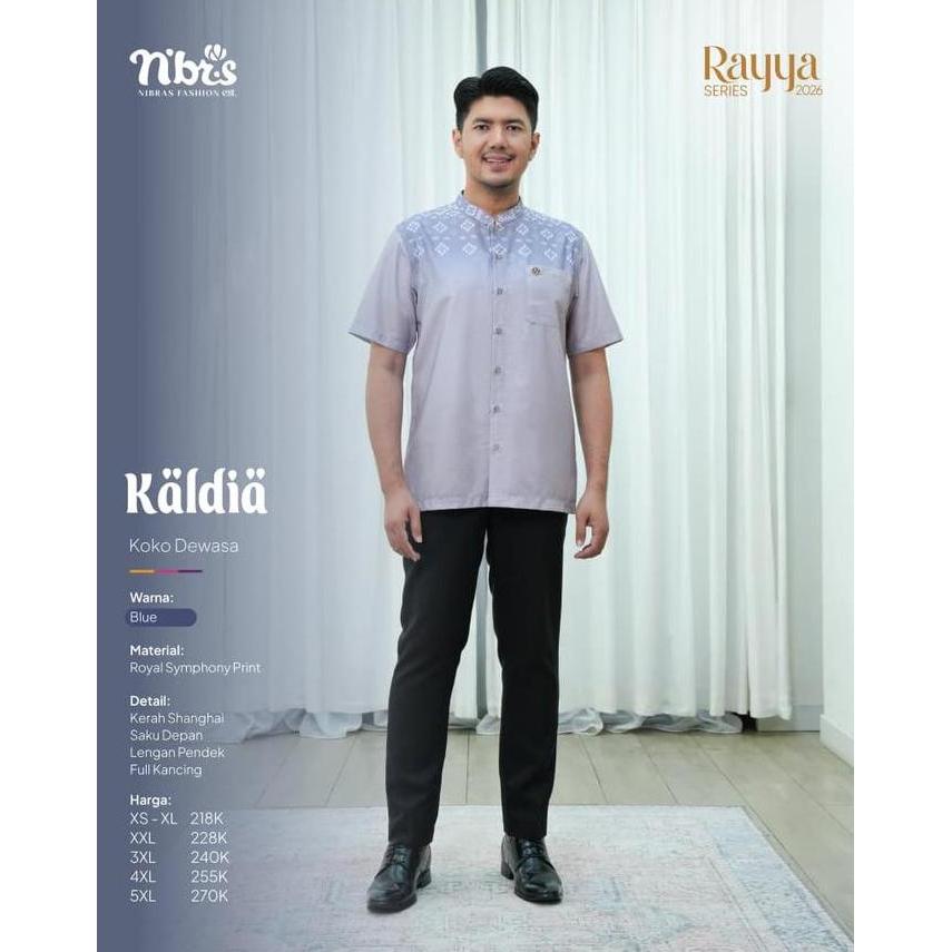 Nibras Kaldia Blue Baju Keluarga Lebaran Bahan Silk Satin
