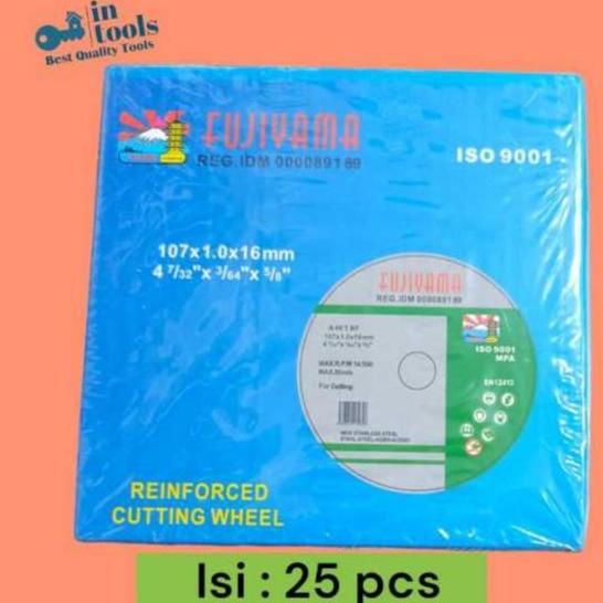 FLASH SALE Batu Potong, Mata potong besi FUJIYAMA 4" Untuk gerinda / Pack isi 25 Pcs
