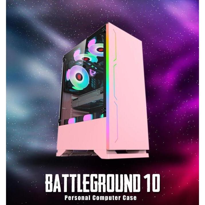 Casing Simbadda BattleGround 10 PINK - ATX, mATX Tempered Glass