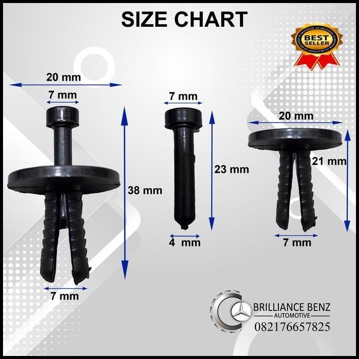 TERBARU KLIP KANCING CENGKEH AIR FILTER BMW SERI 3 / 5 / 7 UNIVERSAL CLIP TRIM 
