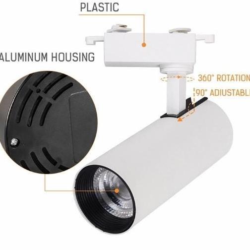 LED 20W 20 WATT TRACK TELL COB SPOT SOROT PUTIH WHITE WARM DISPLAY