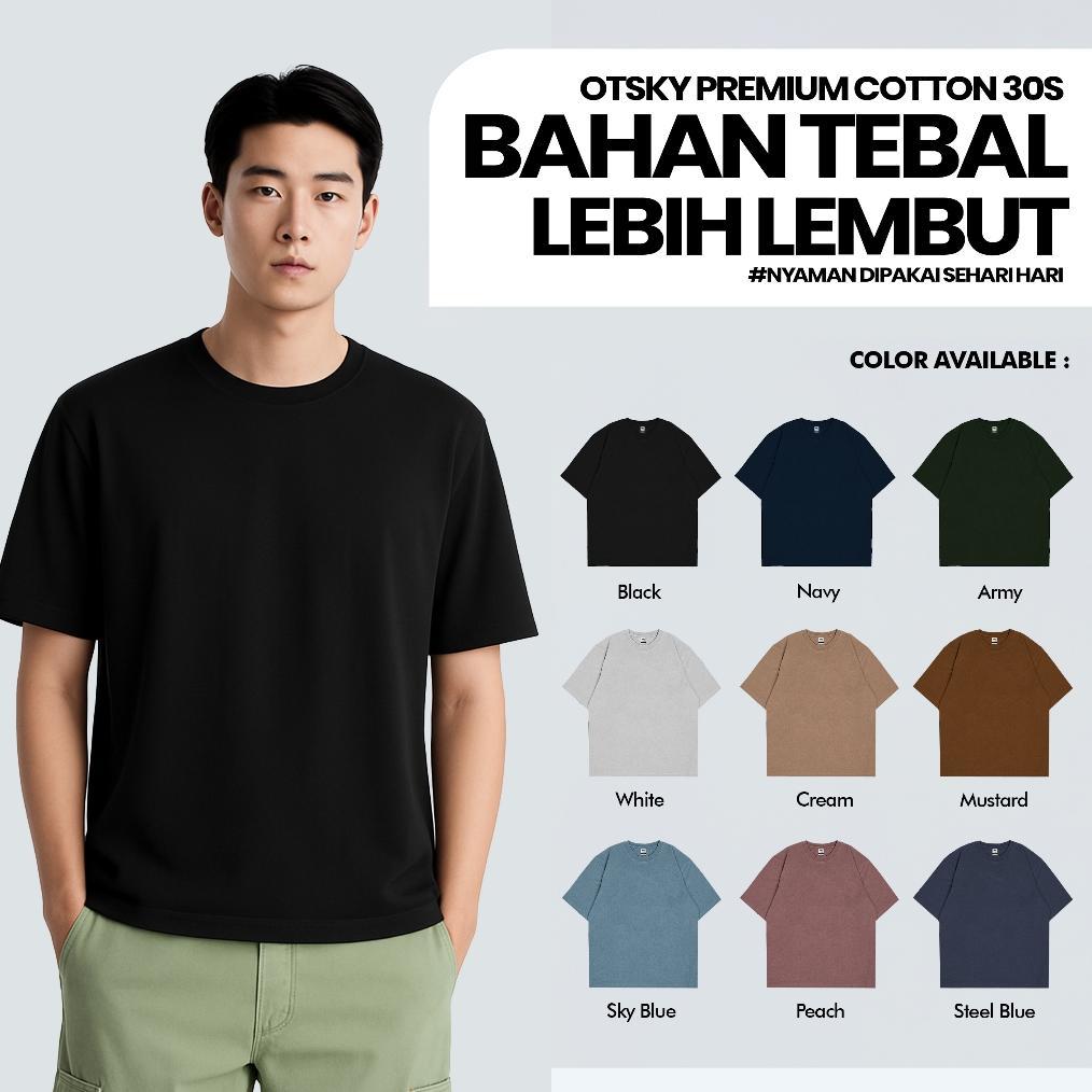 DISKON Otsky Kaos Pria Polos Katun 30s