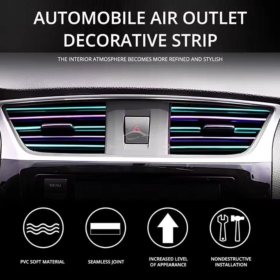 Gratong Dp List Ventilasi Ac Mobil Trim Strip 10Pcs Kisi-Kisi Trim Ventilasi Ac Mobil Bentuk U 10 Pc