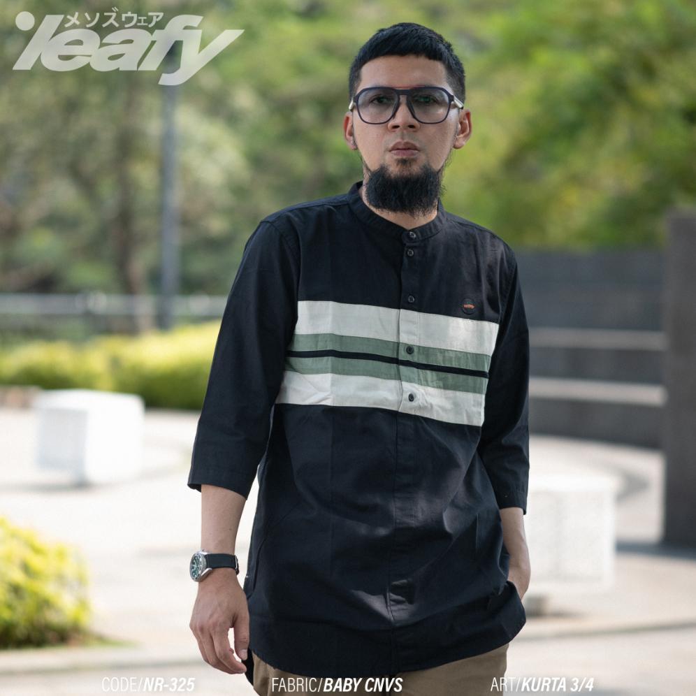 Exclusive Kurta Leafy Nr-325 | Baju Kurta Lengan 3/4 Bahan Baby Kanvas / Pakaian Muslim / Atasan Mus