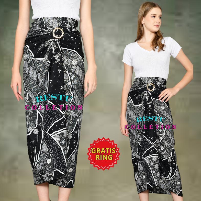 TERBARU ROK LILIT SONGKET MOTIF BATIK WANITA MK BIRU BAWAHAN KEBAYA WISUDA DAN KONDANGAN + GRATIS RI