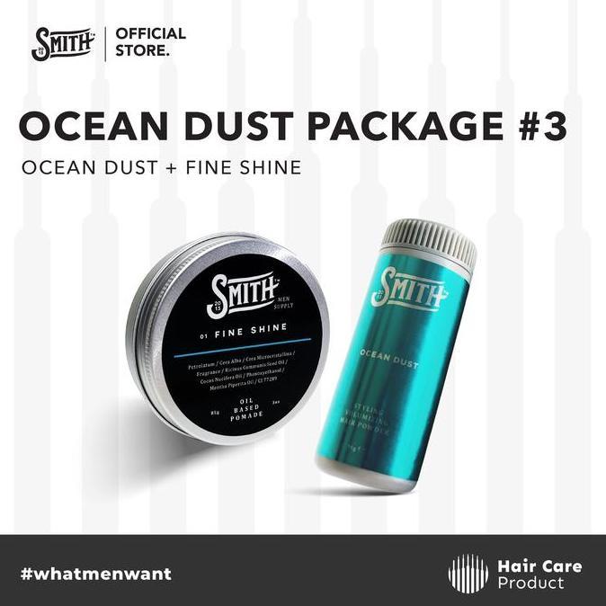 Smith Men Supply - Ocean Dust + Fine Shine Pomade Menthol MinyakRambut Pria Sisir