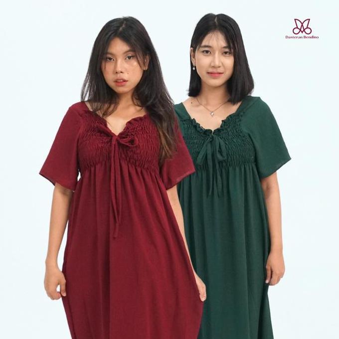 PR0M0 DB - Long Dress Tasya LD 120 [ Daster Wanita Kekinian - Bisa COD ] Baju Kerut Serut Casual Pan