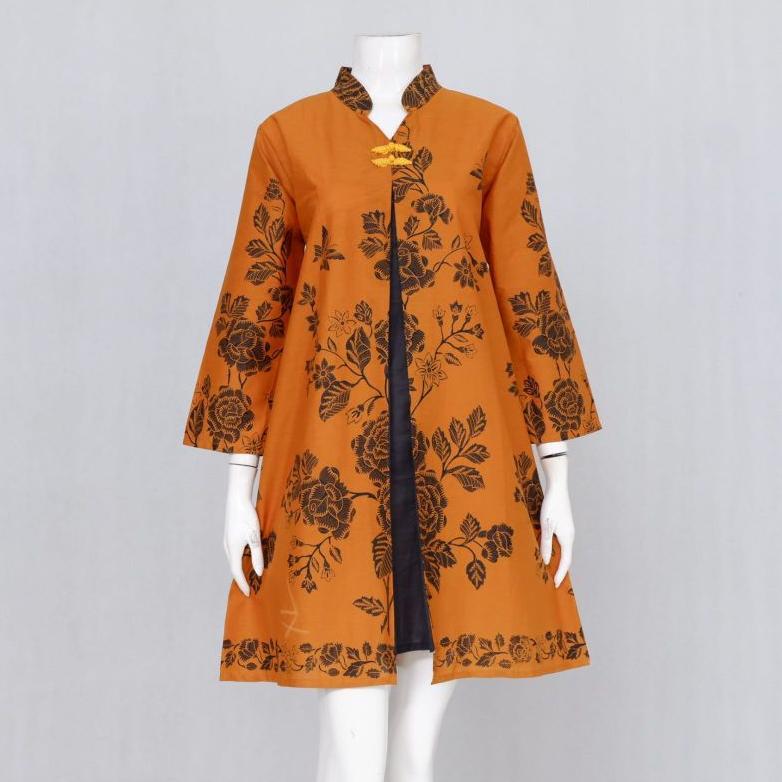 BESTPROMO ELZAEDA TUNIK BATIK WANITA MODERN JUMBO LD 120 130 140 | ATASAN BATIK DARA PUSPITA - BAJU 