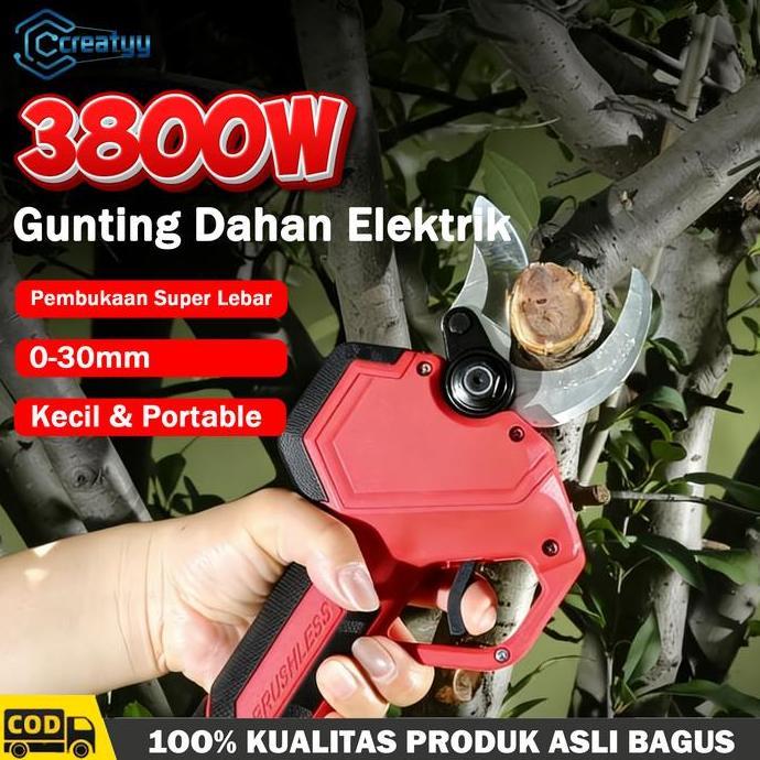 SASGIVER Victool Gunting Pemangkas Elektrik 3800W Motor Tanpa Sikat Gunting Taman Listrik Gunting Da