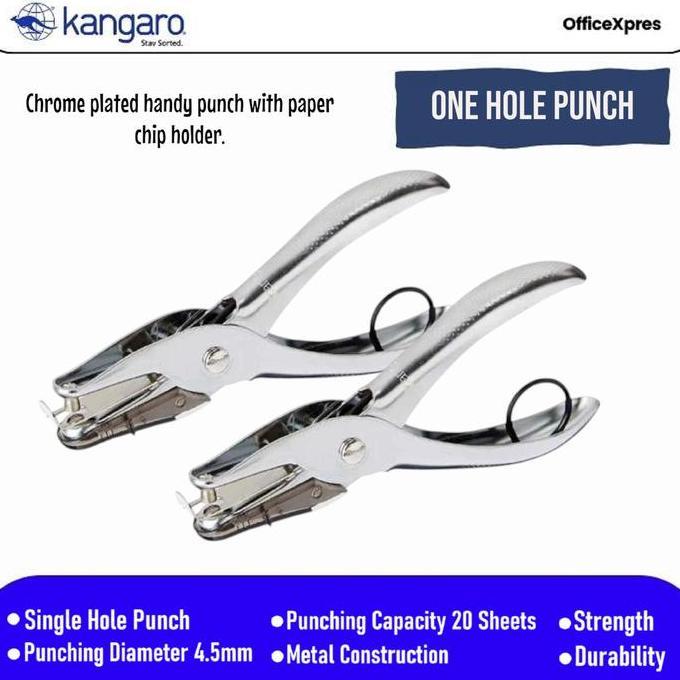 DERADUAJI One Hole Punch / Single Hole Punch / Pembolong Kertas 1 Lubang / Steel Hole Punch / Metal 