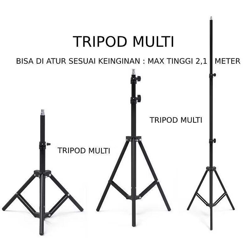 TERMURAH TRIPOD Panjang 2.1 Meter Tripod HANDPHONE hp u holder Kaki Stabilizer 1m 1.6m Dan 2.1meter 