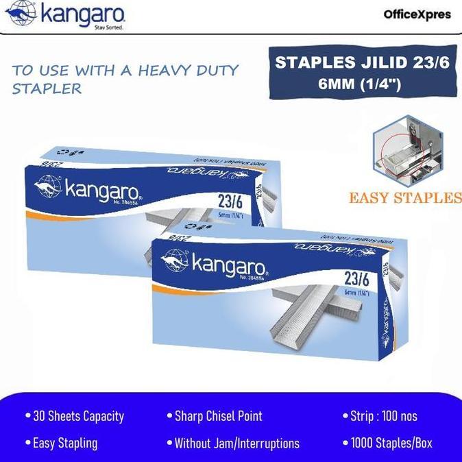 DERADUAJI Isi Staples Jilid / Refill Staples Jilid Buku Kangaro