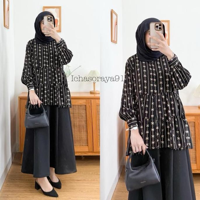Kuntoasih55 - Blouse Rempel Bahan Rayon Viscose Motif Viral