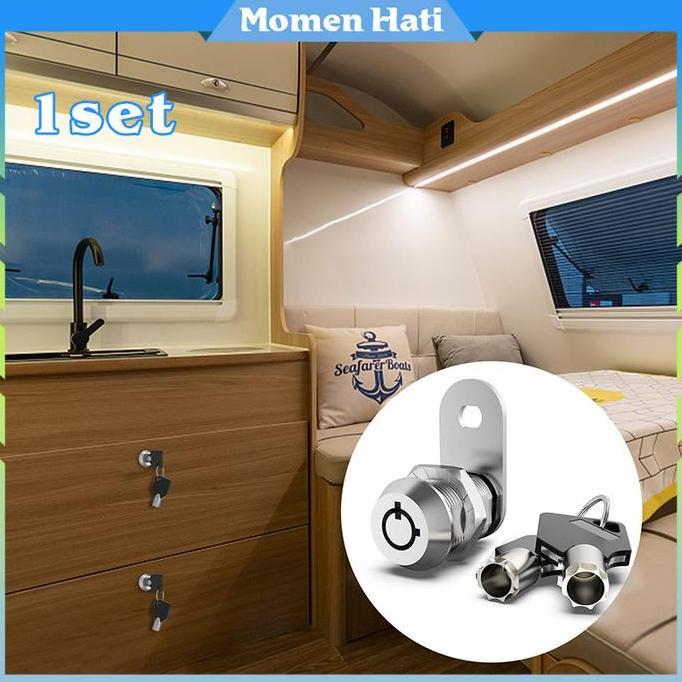 SASGIVER 1Set Kunci Cabinet Lemari Kayu Anti Maling Kunci Loker Kait Camlock