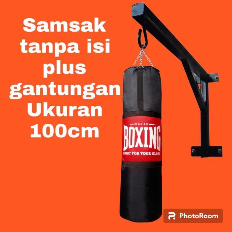 SAMSAK TINJU TANPA ISI UKURAN 100CM+GANTUNGAN SAMSAK TINJU MUAYTHAI MMA