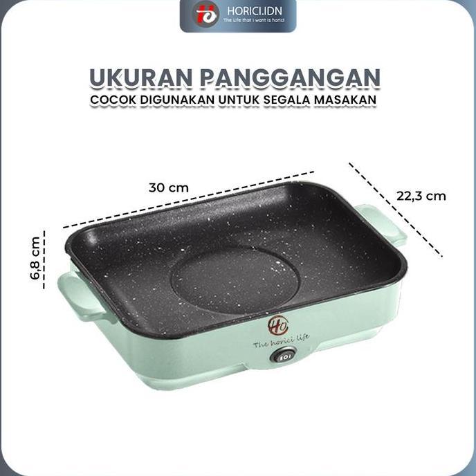 Altwood- Panggangan Multifungsi Bbq Elektrik Panci Pemanggang Anti Lengket Persegi Panjang Panci Pan