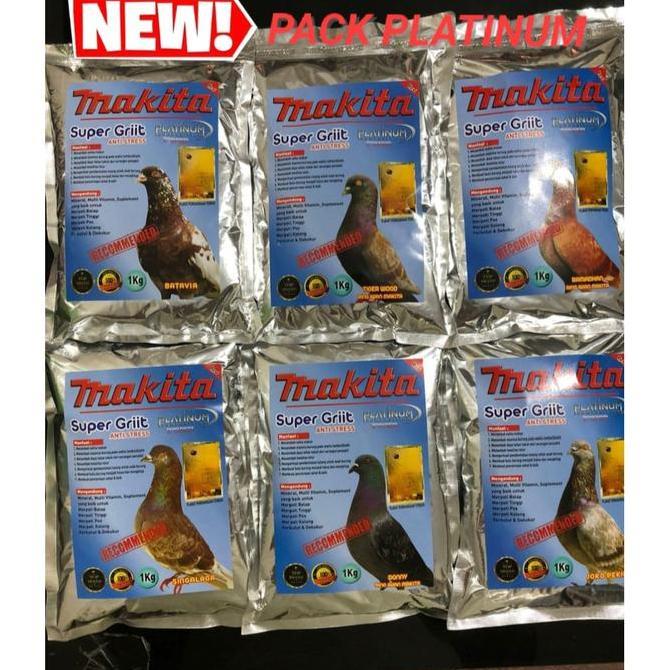Cod,Bisa- Grit Makita Platinum Super Asinan Burung Merpati Dekukur Puter Dara Makanan Burung Sehat