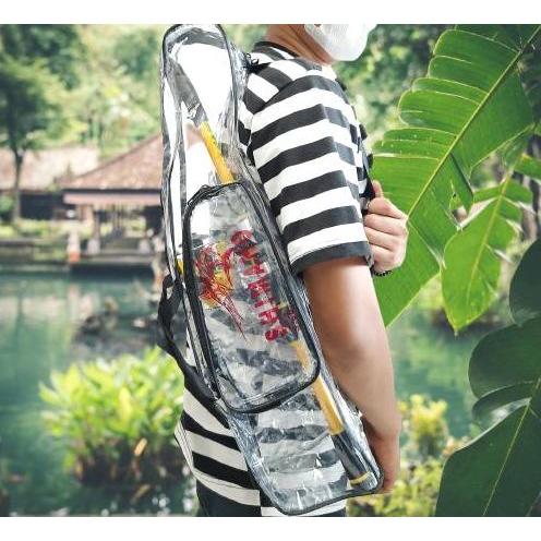 Tas Pancing TRANSPARAN bahan MIKA PLASTIK KUAT ukuran 60,75,90,100
