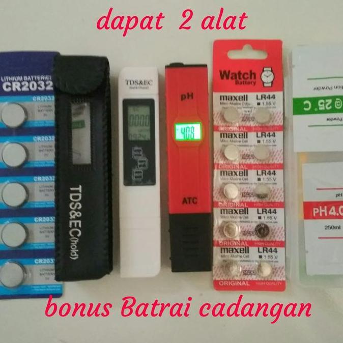 paket ph meter backlight dan tds ec meter alat ukur hidroponik dll original