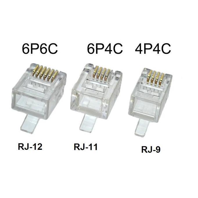 Callme- Konektor Plug Rj-9 4P4C 4 Pin Isi 20 Pcs - Rj9 Gagang Telpon Telp