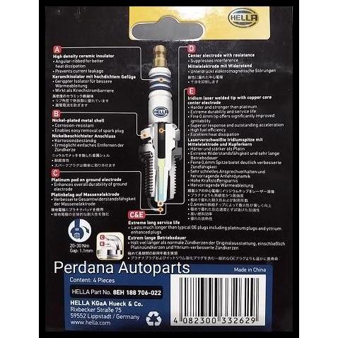 TERLARIS BUSI BMW E34 520I 1988-1990 ASLI HELLA IRIDIUM PLUS 