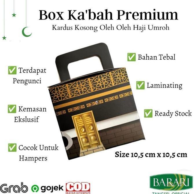 Newstockcik- Kardus Kosong 1 Pack Isi 50 Pcs Oleh Oleh Haji Umroh Bentuk Ka'Bah Kardus Lipat Hampers