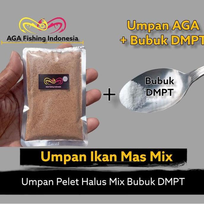 AGA Fishing Indonesia  Umpan Ikan Mas Jitu Mix Bubuk DMPT Pelet Halus 30gr ready