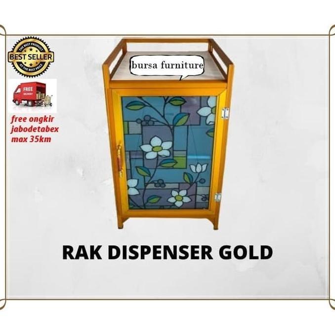 Rak Dispenser/ Meja Dispenser /Rak Serbaguna - Aluminium Gold