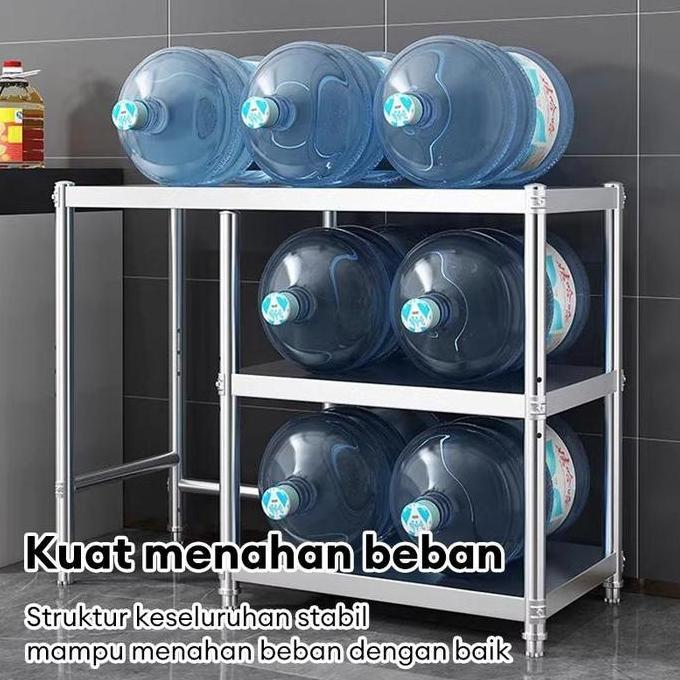 Rak dapur multifungsi rak bah kolong dapur Rak kolong dapur serbaguna Meja Kompor Stainless Steel Me