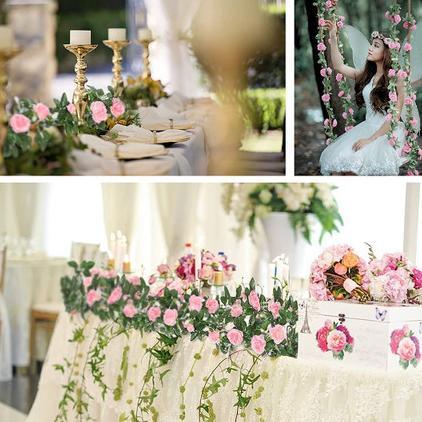 PROMO Bunga Hias Mawar Rambat Plastik/Bunga Rambat Mawar Plastik/Dekorasi Artificial Flower