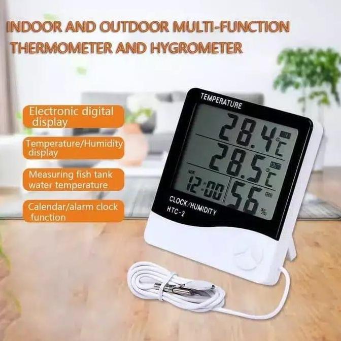 HTC-2 Thermometer Hygrometer TERL4RIS / Alat Pengukur Suhu Ruangan Ori ready