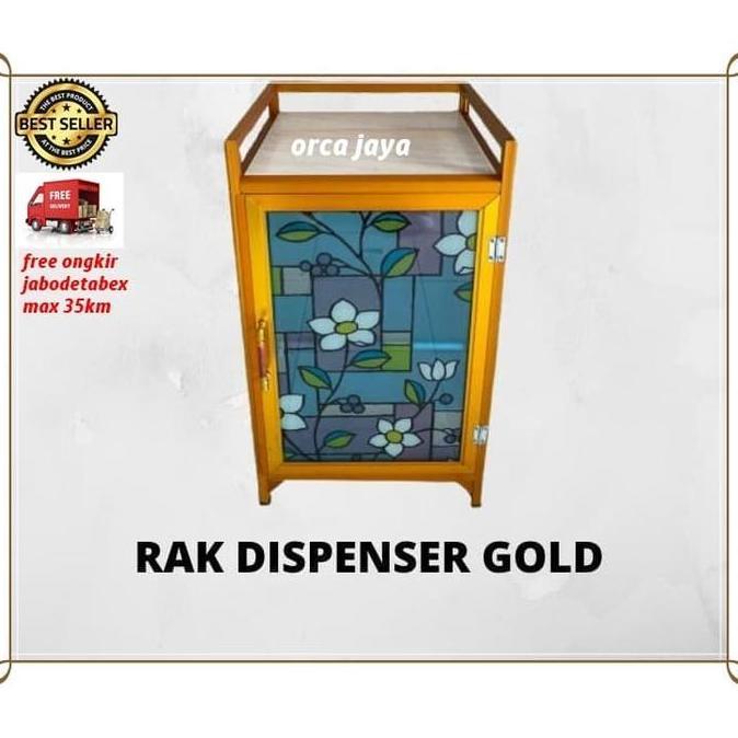 Rak Dispenser/ Meja Dispenser /Rak Serbaguna - Aluminium Gold