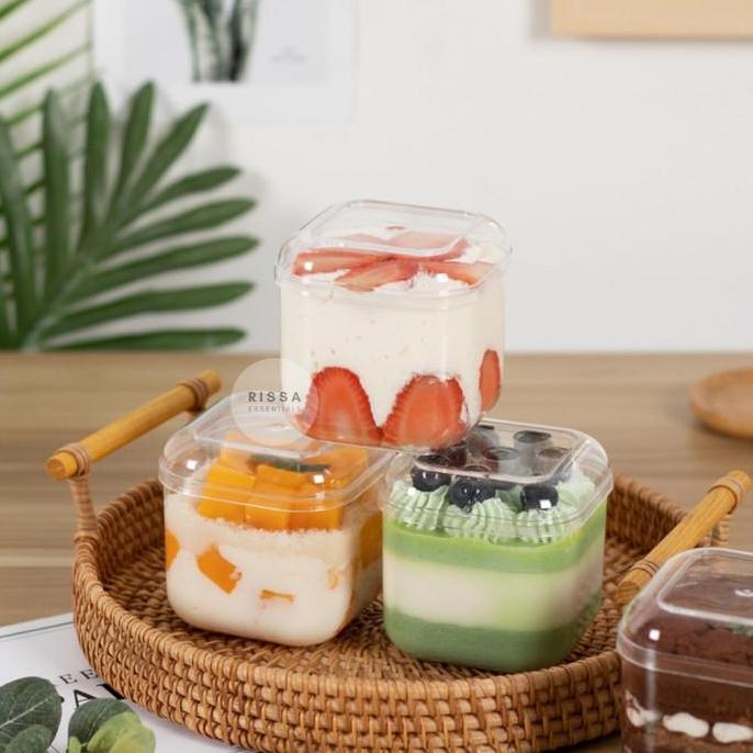 [Isi6]Kotak Packaging Korean Mini Cake Dessert Box KuePudding LunchBox
