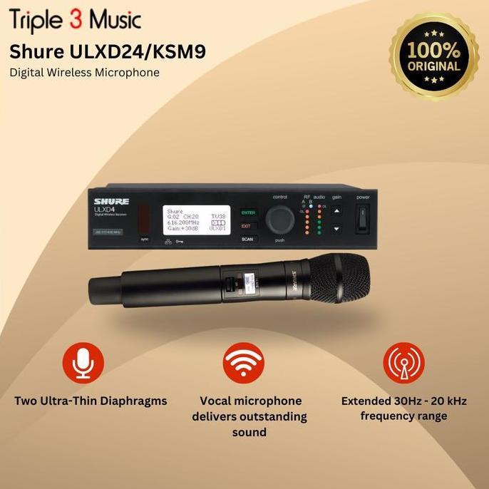 Terbaru Shure MIC WIRELESS ULXD24/KSM9 ULX24A / KSM9 WIRELESS SYSTEM SET triple33
