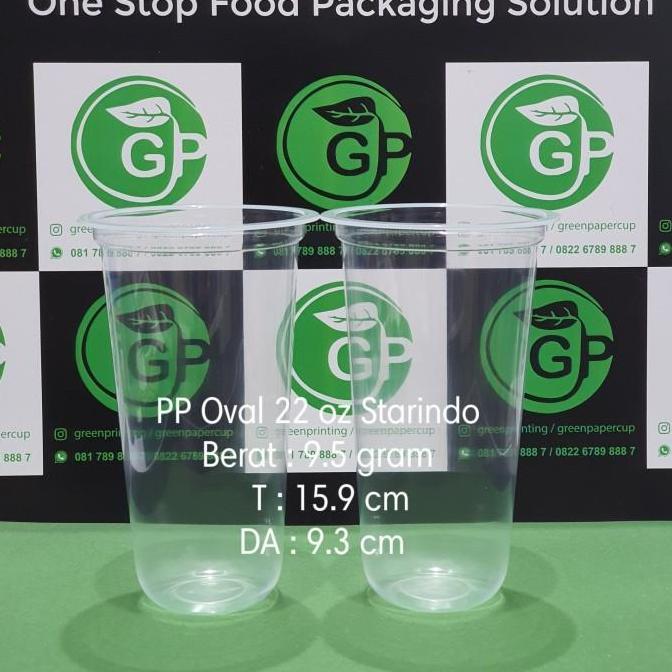 PP oval 22 oz Starindo Berat 9.5 gram