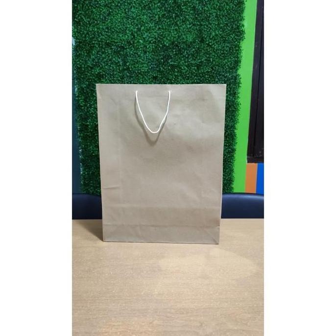 Paper Bag Coklat Polos Besar XL - 30 x 40 x 10
