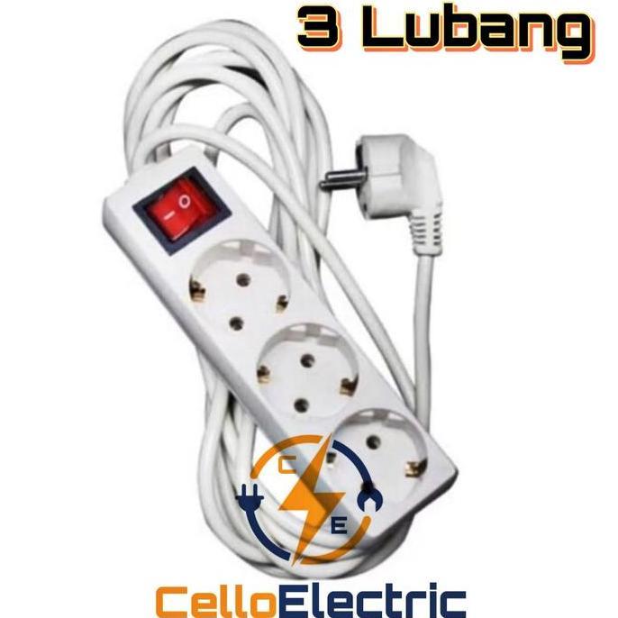 Denki- Stop Kontak Kabel / Kabel Roll / Stop Kontak + Kabel 2 3 4 5 Lubang